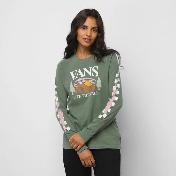 Vans Tops - 🎆VANS HEARTLANDER BFF LONG SLEEVE T-SHIRT  GREEN XS Xtra small graphic cotton